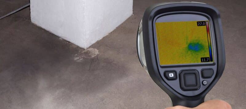 slab leak detection tool being used in carrolton home